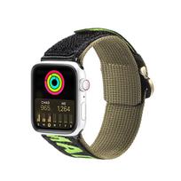 apple watch 9 - Dux Ducis dirželis (lauko versija) Apple Watch Ultra dirželis, SE, 9, 8, 7, 6, 5, 4, 3, 2, 1 (49, 45, 44, 42 mm) Nailono juosta Juoda/Zalia - 1 nuotrauka