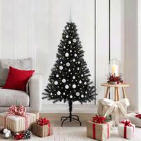 Dirbtinė Kalėdų eglutė vidaXL, 150 cm, Juoda (Black), su stovu, su 150 LED