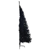 juoda eglute - Dirbtinė Kalėdų eglutė vidaXL, Juoda (Black), 180 cm, su šviesomis, PVC - 5 nuotrauka