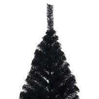 juoda eglute - Dirbtinė Kalėdų eglutė vidaXL, Juoda (Black), 180 cm, su šviesomis, PVC - 6 nuotrauka