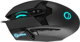 rgb cable - LORGAR Stricter 579, gaming mouse, 9 programmable buttons, Pixart PMW3336 sensor, DPI up to 12 000, 50 million clicks buttons lifespan, 2 switches, built-in display, 1.8m USB soft silicone cable, Matt UV coating with glossy parts and RGB lights with 4 LED flowing modes, size: 131*72*41mm, 0.127kg, black | LRG-GMS579 - 3 nuotrauka