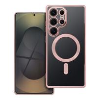 ELECTRO MAG COVER dėklas suderinamas su MagSafe SAMSUNG S25 Ultra rožinė auksinė