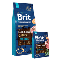 Brit Premium by Nature Lamb & Rice sausas maistas šunims, 15 kg   3 kg