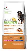 Natural Trainer Sensitive Adult Medium & Maxi Salmon sausas maistas su lašiša šunims, 3 kg