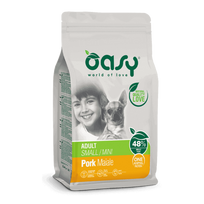 Oasy Adult Mini Pork sausas maistas su kiauliena šunims, 2.5 kg