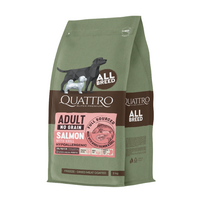 Quattro Grain Free sausas pašaras su lašiša ir kriliu suaugusiems šunims, 3 kg