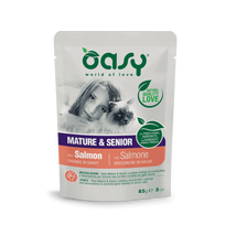 Oasy Mature & Senior Salmon guliašas su lašiša vyresnio amžiaus katėms, 85 g