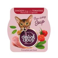 Delickcious Soup sriuba su vištiena, pomidorais ir špinatais katėms, 80 g