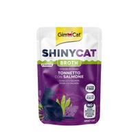 GimCat ShinyCat Pouch in Broth konservai su tunu ir lašiša katėms, 70 g