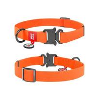 Waudog Waterproof antkaklis su metaline sagtimi ir QR kodu šunims, XL, Oranžinė