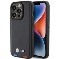 Apple iPhone 15 Pro BMW odinis dėklas Stamp Tricolor (BMHCP15L22PTDK) juodos spalvos