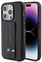 Apple iPhone 15 Pro BMW dėklas Grip Stand Smooth & Carbon (BMHCP15LGSPCCK) juodos spalvos