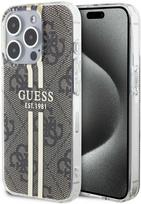 deklas iphone 15 pro guess - Dėklas GUESS GUHCP15LH4SGW IPHONE 15 PRO 6.1 "BROWN/BROWN HARDCASE IML 4G GOLD STRIPE - 1 nuotrauka