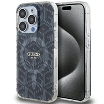 deklas iphone 15 pro guess - Dėklas GUESS GUHMP15XHGCUSTGK IPHONE 15 PRO MAX 6.7 "Juodas/Juodas HARDCASE IML GCUBE MAGSAFE - 1 nuotrauka
