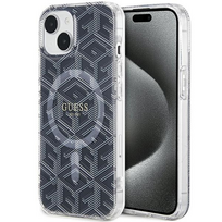deklas iphone 13 guess - Dėklas GUESS GUHMP15SHGCUSTGK IPHONE 15/14/13 6.1 "Juodas / Juodas HARDCASE IML GCUBE MAGSAFE - 1 nuotrauka