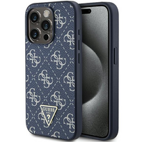 iphone 15 pro blue - Apple iPhone 15 Pro Guess dėklas 4G Triangle Metal Logo (GUHCP15LPG4GPB) mėlynos spalvos - 1 nuotrauka
