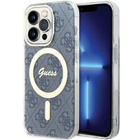 iphone 15 pro blue - Apple iPhone 15 Pro Guess dėklas IML 4G MagSafe (GUHMP15LH4STB) mėlynos spalvos - 1 nuotrauka