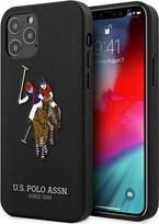 Us Polo Assn US Polo USHCP12MPUGFLBK Apple iPhone 12/12 Pro 6.1" dėklas telefonui juodos spalvos Polo Embroidery Collection