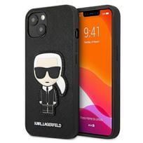 apple iphone 13 mini - Dėklas Karl Lagerfeld Hardcase Saffiano Ikonik Karl`s Patch KLHCP13SOKPK galinis dangtelis, Apple, iPhone 13 mini, TPU, Juodas, 5,4 " - 1 nuotrauka