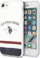 Dėklas „Us Polo Assn“ „US Polo USHCI8PCSTRB“ „iPhone 7/8/SE 2020/SE 2022“ baltos spalvos trispalvių raštų kolekcija