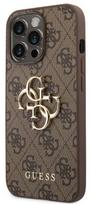 deklas apple iphone 14 - Apple iPhone 14 Pro Guess dėklas 4G Big Metal Logo rudos spalvos - 1 nuotrauka