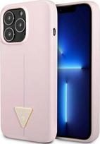 iphone 13 silikoninis deklas apple - Apple iPhone 13 Pro Max Guess dėklas Silicone Triangle (GUHCP13XSLTGU) violetinės spalvos - 1 nuotrauka