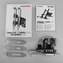 AXAGON PCEA-PSN PCI-Express kortelė su 1x lygiagrečiuoju ir 2x nuosekliaisiais prievadais 250 kbps Juoda (Black)