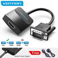 vga kabelis - Vention I/O Converter HDMI į VGA/USB garso 0.15m ACNBB Juodas (Black) - 1 nuotrauka