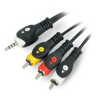Inne Oem 3.5 mm 4 polių kištukų kabelis 3x RCA 1.5m