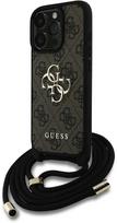 iphone 16 pro case guess - Dėklas Guess PU 4G Metal Logo Crossbody Strap dėkals tavo Apple iPhone 16 Pro Max rudos spalvos - 1 nuotrauka