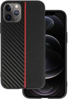 strip juosteles - Tel Protect CARBON dėklas skirtas Apple iPhone 11 Pro juodos spalvos with red stripe - 1 nuotrauka