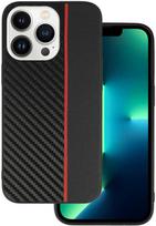 Tel Protect CARBON dėklas skirtas Apple iPhone 13 Pro juodos spalvos with red stripe