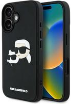 galvos telefonui - Dėklas Karl Lagerfeld HC 3D Rubber Double Heads Apple iPhone 16 juodos spalvos - 1 nuotrauka