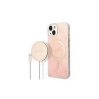 apple iphone 14 pro silicone case - Apple iPhone 14 Pro Guess dėklas 4G Print MagSafe   Belaidis Įkroviklis (GUBPN61H4EACSW) rožinės spalvos - 1 nuotrauka