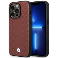 iphone 14 apple leather case magsafe - Apple iPhone 14 Pro Max BMW odinis dėklas Diamond Pattern MagSafe MagSafe (BMHMP14X22RFGR) burgundy - 1 nuotrauka