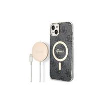Apple iPhone 14 Pro Max Guess dėklas 4G Print MagSafe   Belaidis Įkroviklis (GUBPP13LH4EACSK)