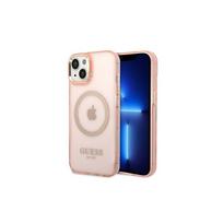 apple iphone 13 pink - Apple iPhone 14 Guess Dėklas Gold Outline Translucent MagSafe (GUHMP14SHTCMP) rožinės spalvos - 1 nuotrauka