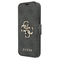 13x4 6 - Dėklas Apple iPhone 13 Pro Max Guess Book 4G Big Metal Logo (GUBKP13X4GMGGR) pilkos spalvos - 1 nuotrauka