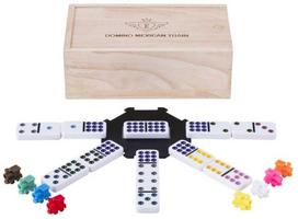 ENGELHART Domino Mexican Train Double 9, medinėje dėžutėje, 55 kauliukai
