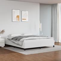Lova VLX Faux Leather 284875, balta, 212x184 cm, su grotelėmis