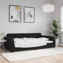 vidaXL Sofa, juodos spalvos, 100x200cm, aksomas