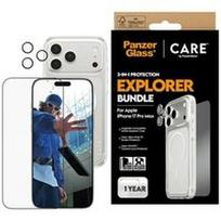 iphone 17 pro glass - PanzerGlass CARE 3-in-1 Flagship Explorer Bundle for iPhone 17 Pro Max - Permatomas (Transparent) - 1 nuotrauka