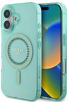 Guess IML Rhinestones MagSafe Apple iPhone 16 Plus Case - dėklas telefonui žalios spalvos