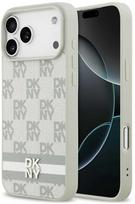 Dėklas DKNY Checkered with Printed Stripes skirtas Apple iPhone 17 Pro Max beige