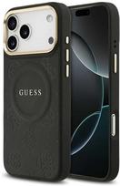 GUESS dėklas, skirtas IPHONE 17 Pro Max, suderinamas su MagSafe GUHMP17XPSAMSECK (PU W/ Peony Hot Stamp) juodas