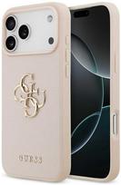 Guess Grained Big 4G & Classic Logo dėklas skirtas Apple iPhone 17 Pro Max rožinės spalvos