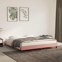 Lova VLX Velvet 280400, rožinė, 214.5x174 cm, su grotelėmis