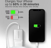30w pakrovejas - AXAGON Wall Charger 2x port (USB-A USB-C), 30W | ACU-PQ30W - 7 nuotrauka