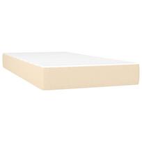 miegamojo lova 100x20 - vidaXL Lova su spyruoklėmis ir čiužiniu, kreminė (Cream), 100x200 cm, audinys - 5 nuotrauka
