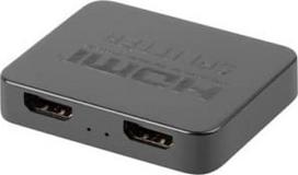 3d 4k - Lanberg HDMI Splitter 2x HDMI 4K + USB-C Port Juodas (Black) - 1 nuotrauka